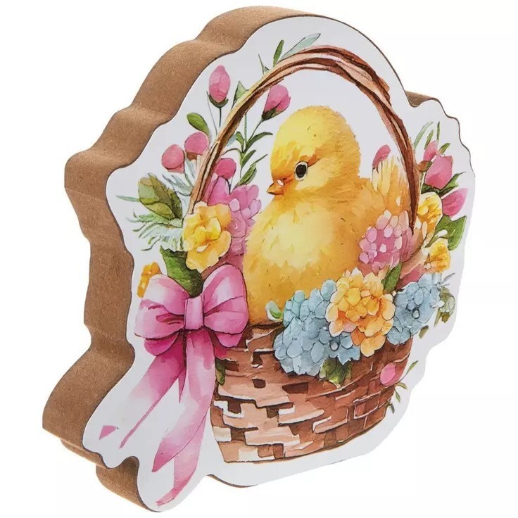 Chick in Basket Easter Tabletop Decor