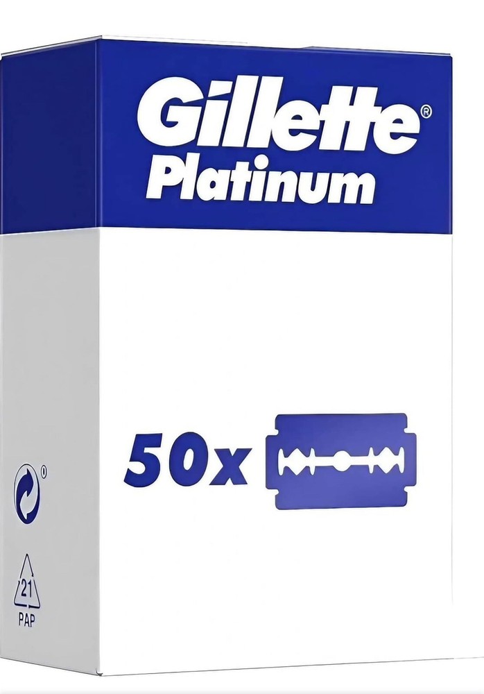 Gillette Platinum Double Edge Razor Blades - 50 Count