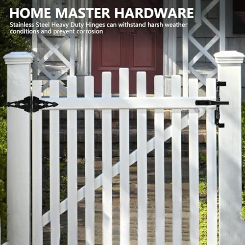Wood Gate Hardware Set - Heavy Duty 8" Decorative Strap Hinges and Spring
