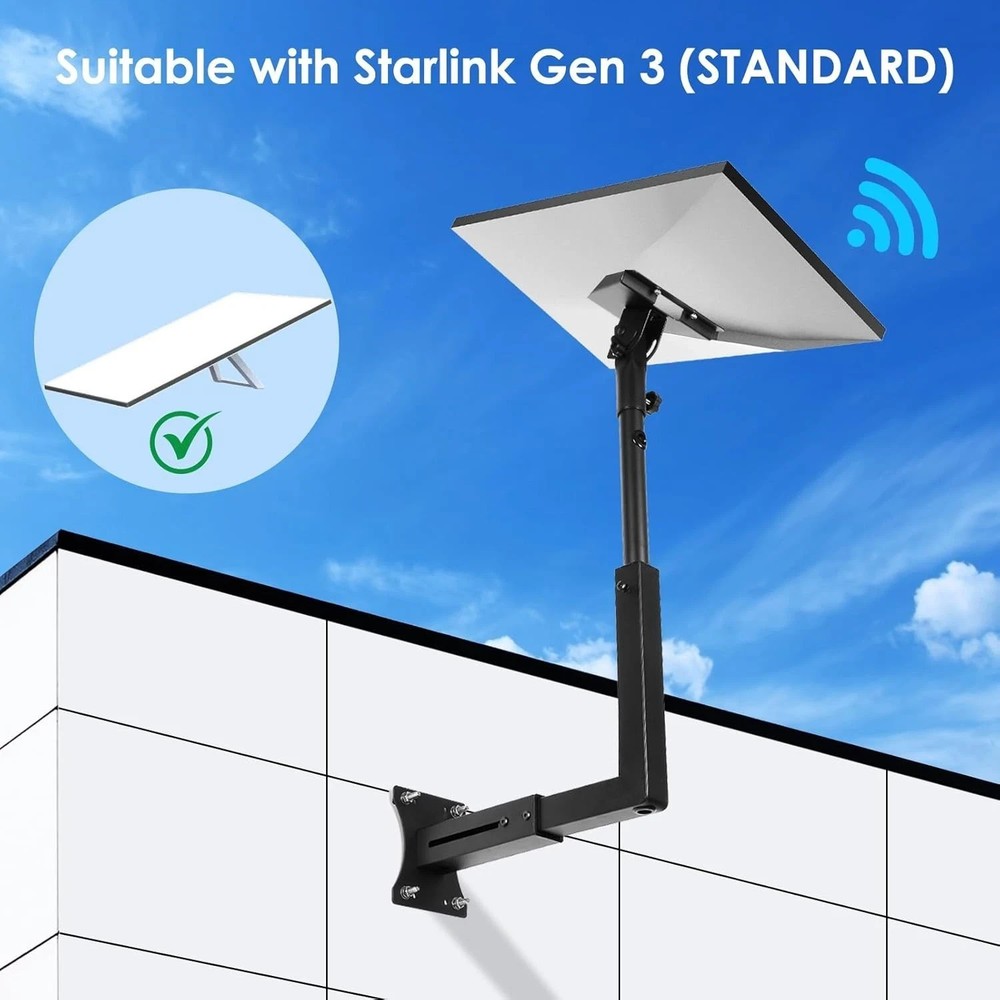 Starlink Mount,Adjustable Starlink Wall Mount Gen 3 with Telescoping Support A..