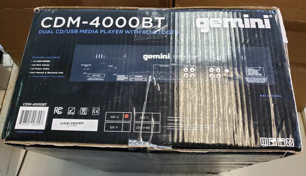 GEMINI CDM-4000BT DUAL CD/USB MEDIA PLAYER WITH BLUETOOTH