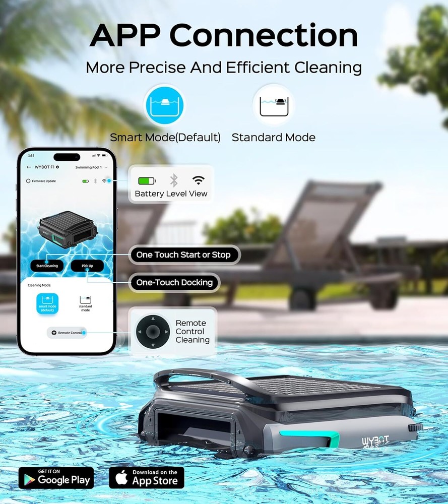 WYBOT F1 Automatic pool vacuum cleaner Solar Powered Robotic Pool Surface Robot