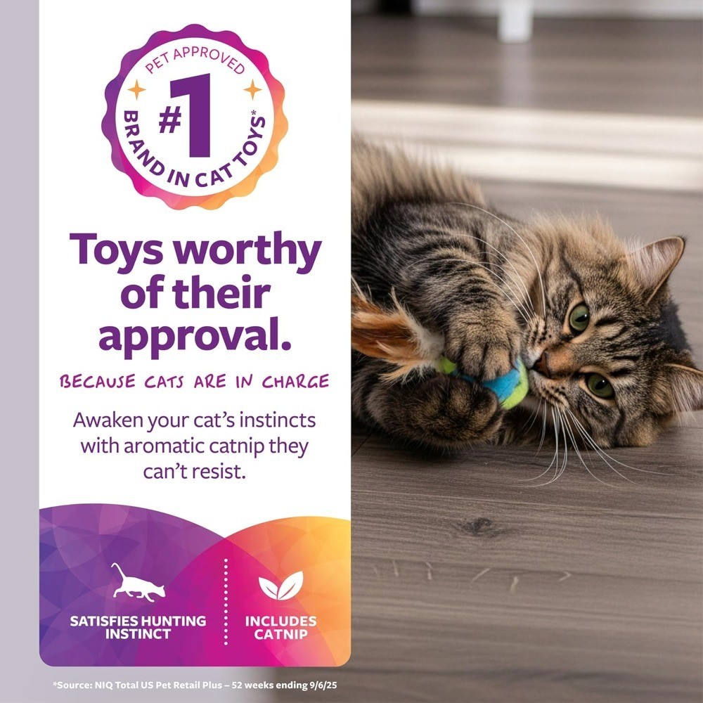 Flutter Balls Catnip Plush and Feather Interactive Cat Toys with Erratic Motion