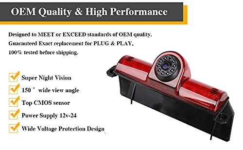 Compatible with Brake Light Backup Camera GMC Savana 2005-2018/Explorer