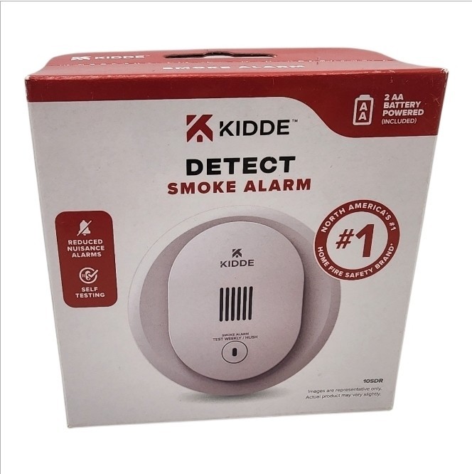 Kidde Smoke Alarm Battery Powered 2 AA Fire Detector 10SDR