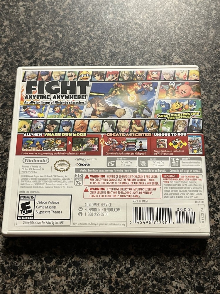 Super Smash Bros. Nintendo 3ds Case and Book