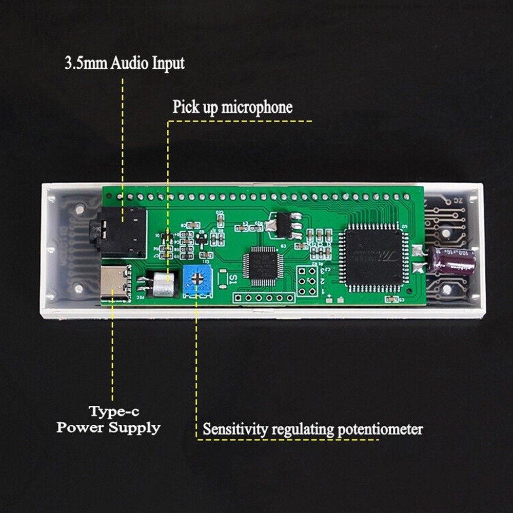 LED Music Spectrum Display Module Audio 15 Level Indicator Rhythm VU Meter