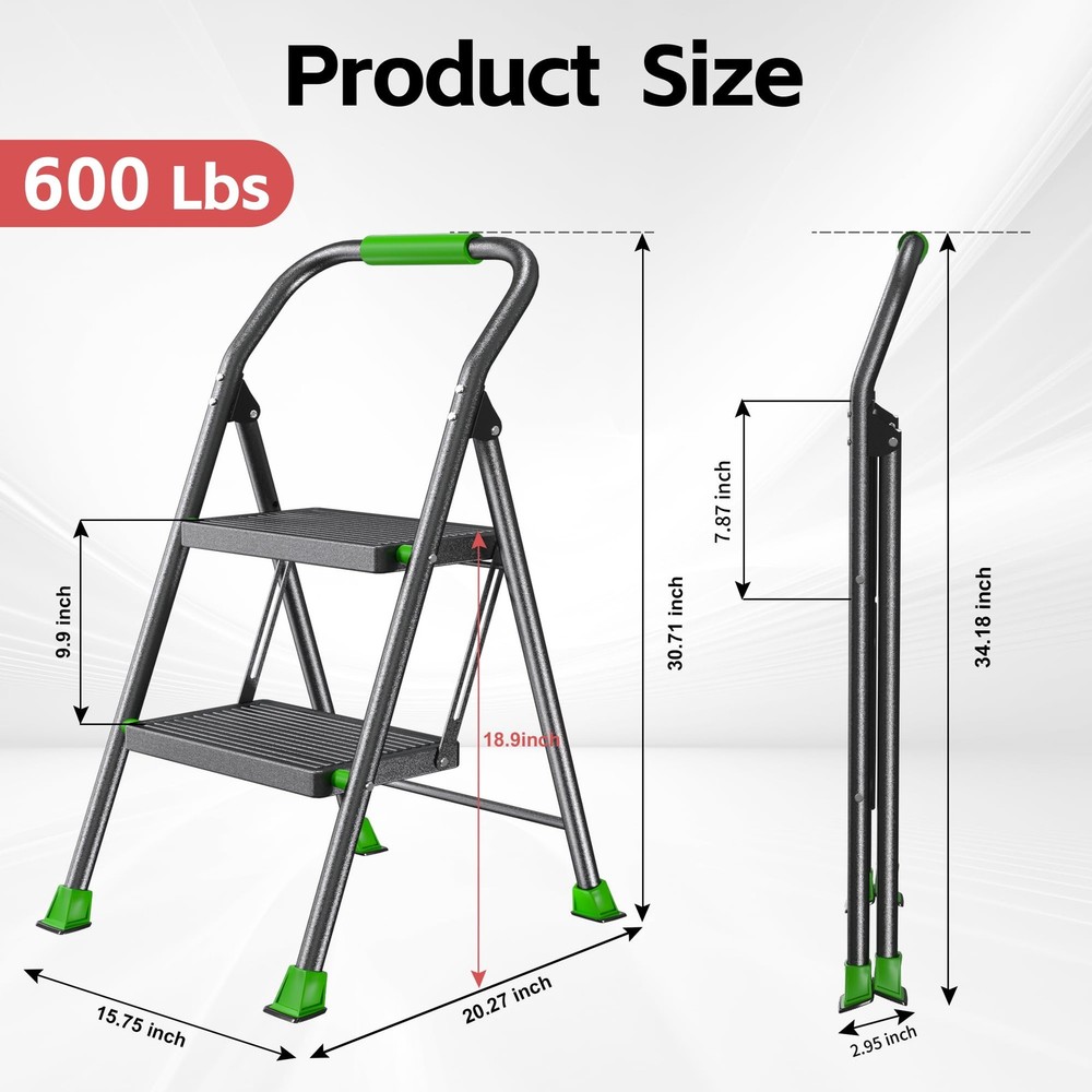 Diamondforge Step Ladder Foldable Folding Stool - For Home Adults Kitchen 2