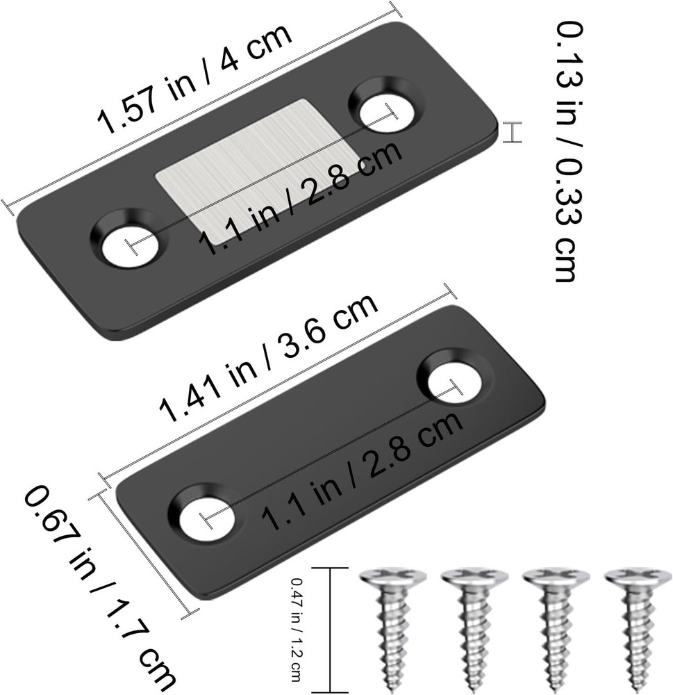 Ultra Thin Magnetic Cabinet Catch 4 Pack - Strong Adhesive Closure Solution