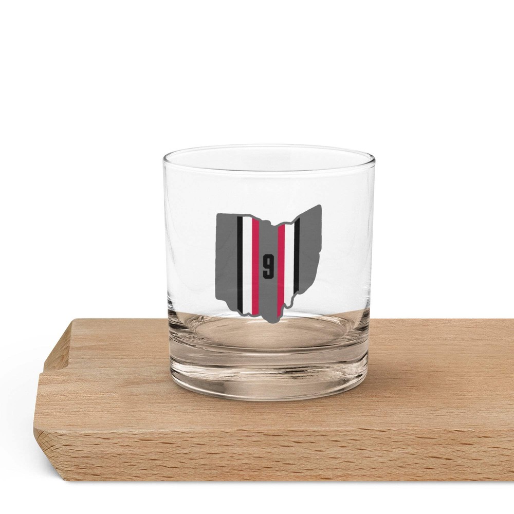 9 Time National Champions Rocks glass