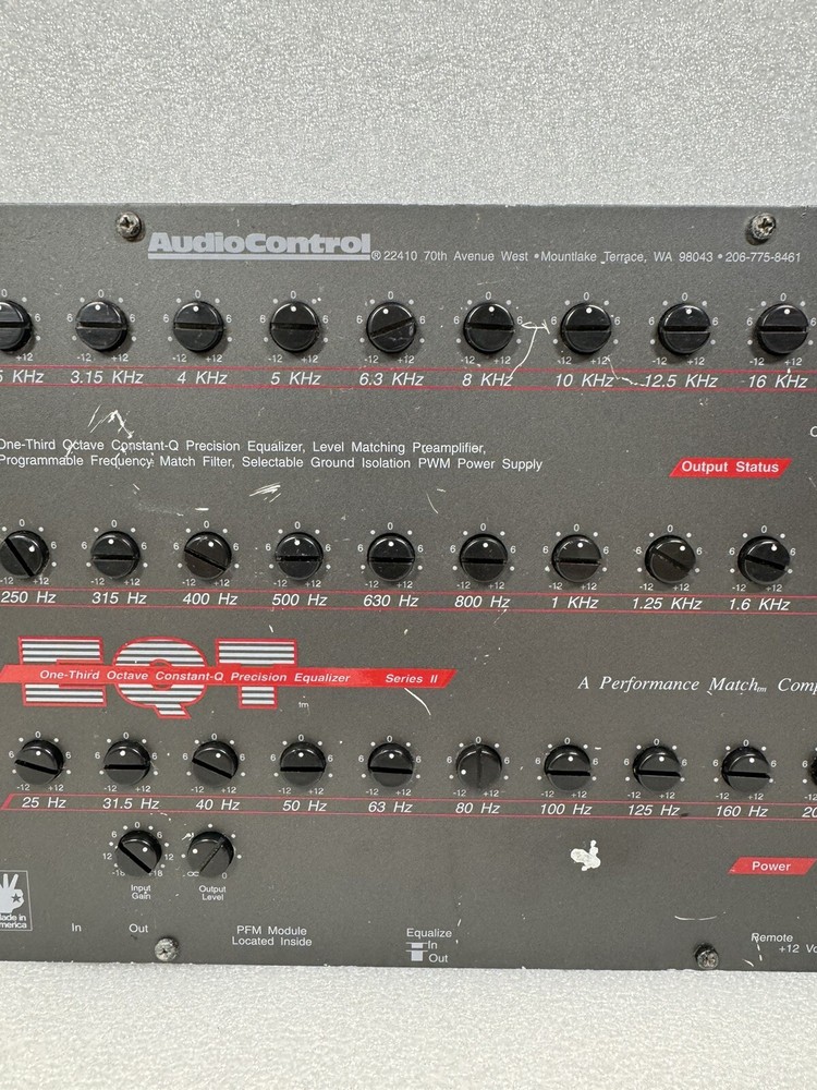 AudioControl EQT Series II One-Third Octave Constant-Q Precision Equalizer
