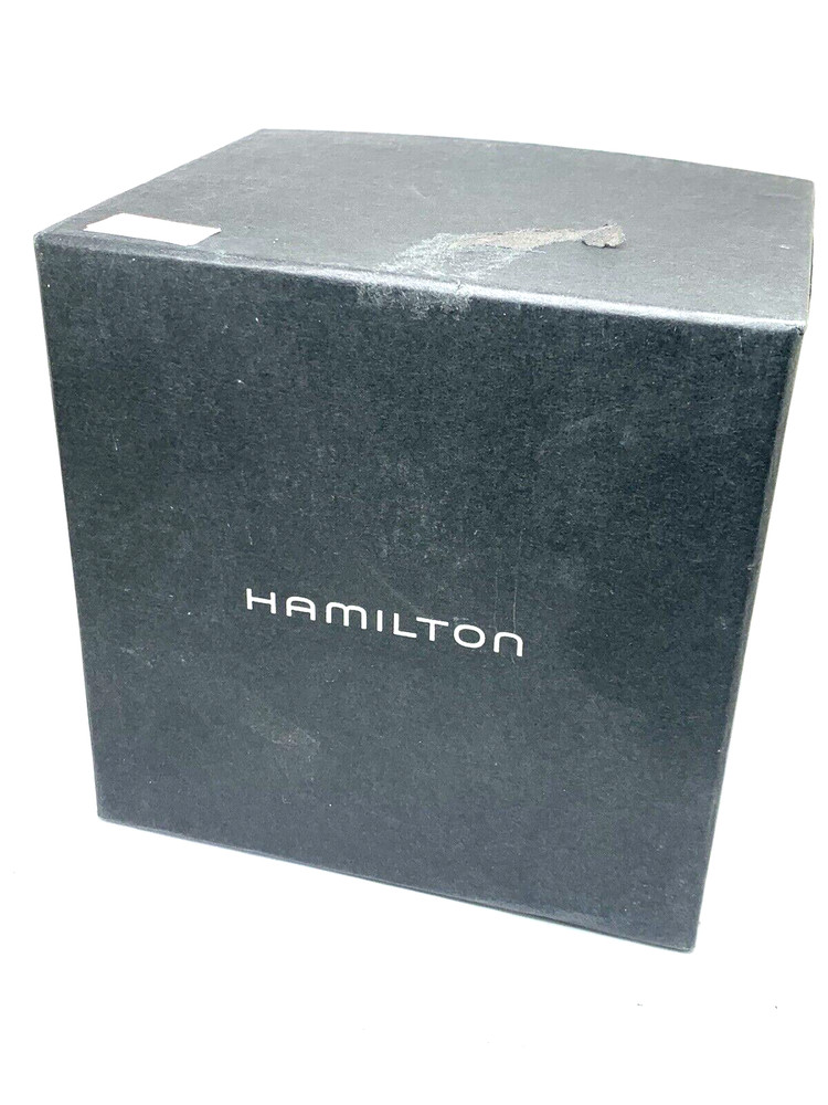 Hamilton Watch Presentation Black Cardboard Box Display Empty With Booklet