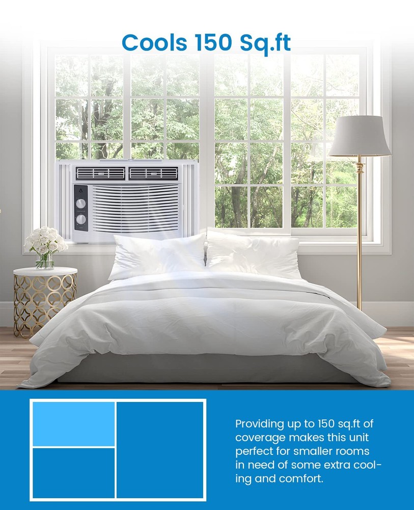🔥Window Air Conditioners Mechanical Control Panel AC Unit W/Kit 5000 BTU Mounte