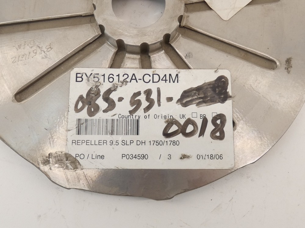 Flowserve BY51612A-CD4M Repeller 9.5" 1-1/4" Bore