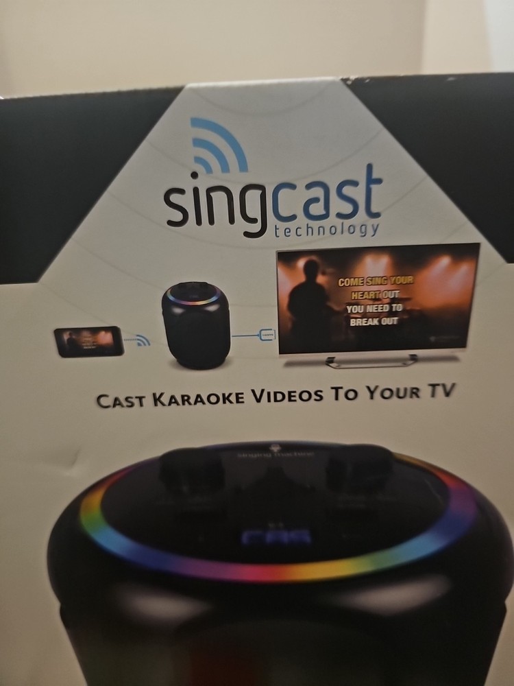 Singing Machine Sing Cast Max, White VIDEO CASTING KARAOKE SYSTEM NEW
