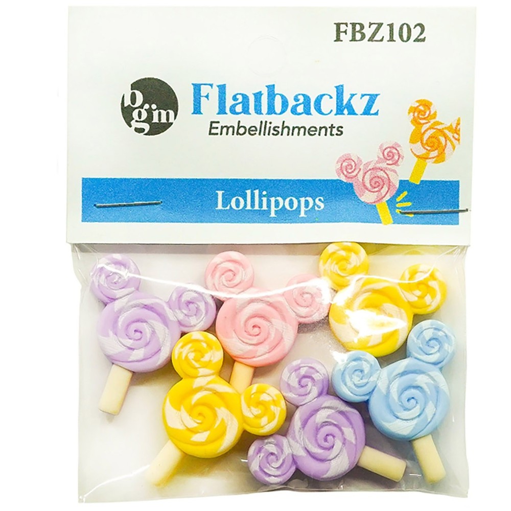Buttons Galore Flatbackz Embellishments-Lollipops
