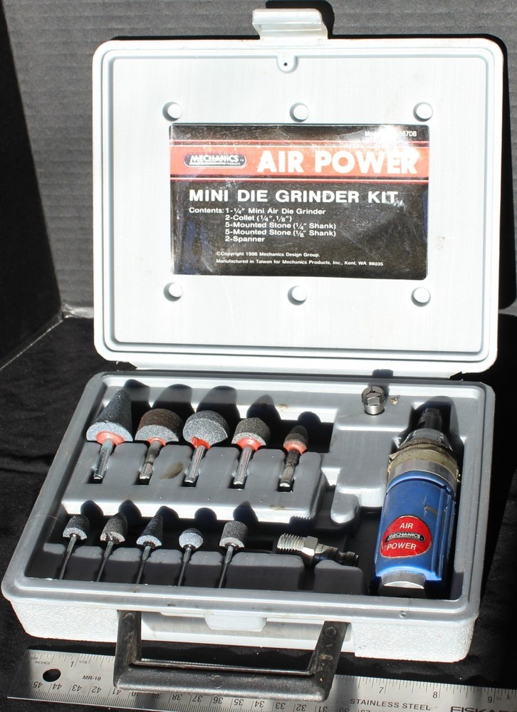 Mecanics Tools Air POWER Mini Die Grinder Kit Model No. M-567DB Great Shape!
