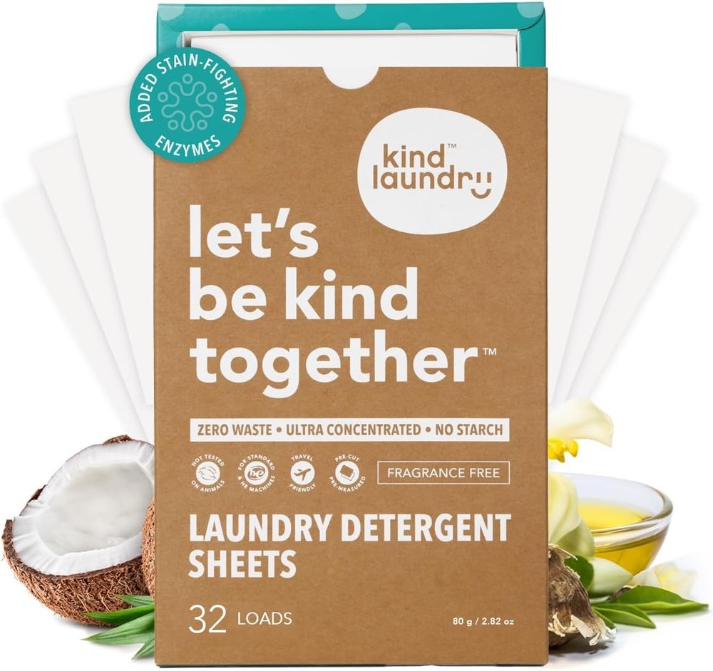 Kind Laundry Deternt Sheets with Stain-Fighting Enzymes - Plant Powered