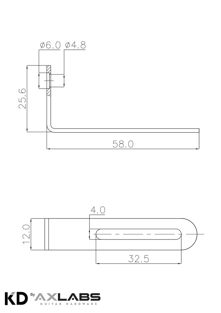 KD By AxLabs LP Style Pickguard Bracket - Black