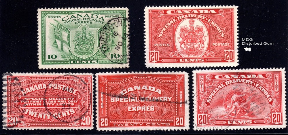 Canada 1922-42 ~ SC # E2 E4 E6 E8 E10 ~ Special Delivery Issues ~ Mint/Used