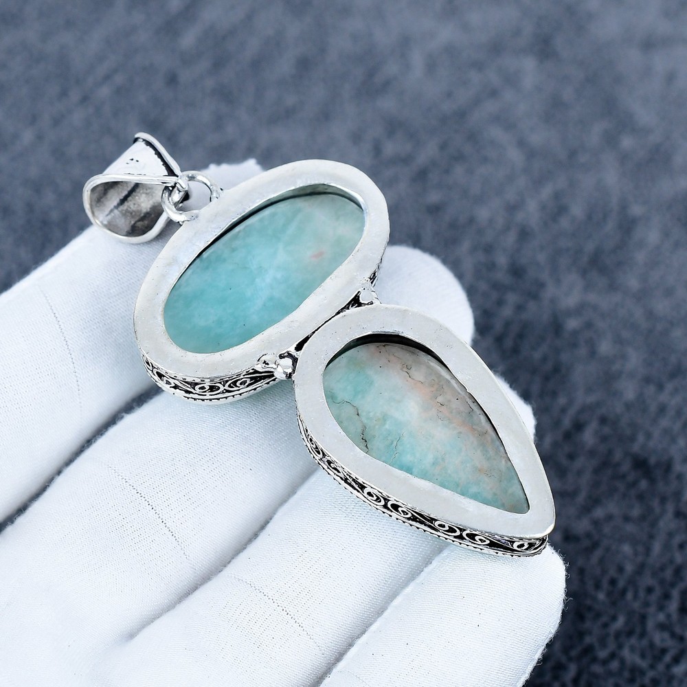 Amazonite Gemstone Handmade 925 Sterling Silver Pendant, Gemstone, Gift