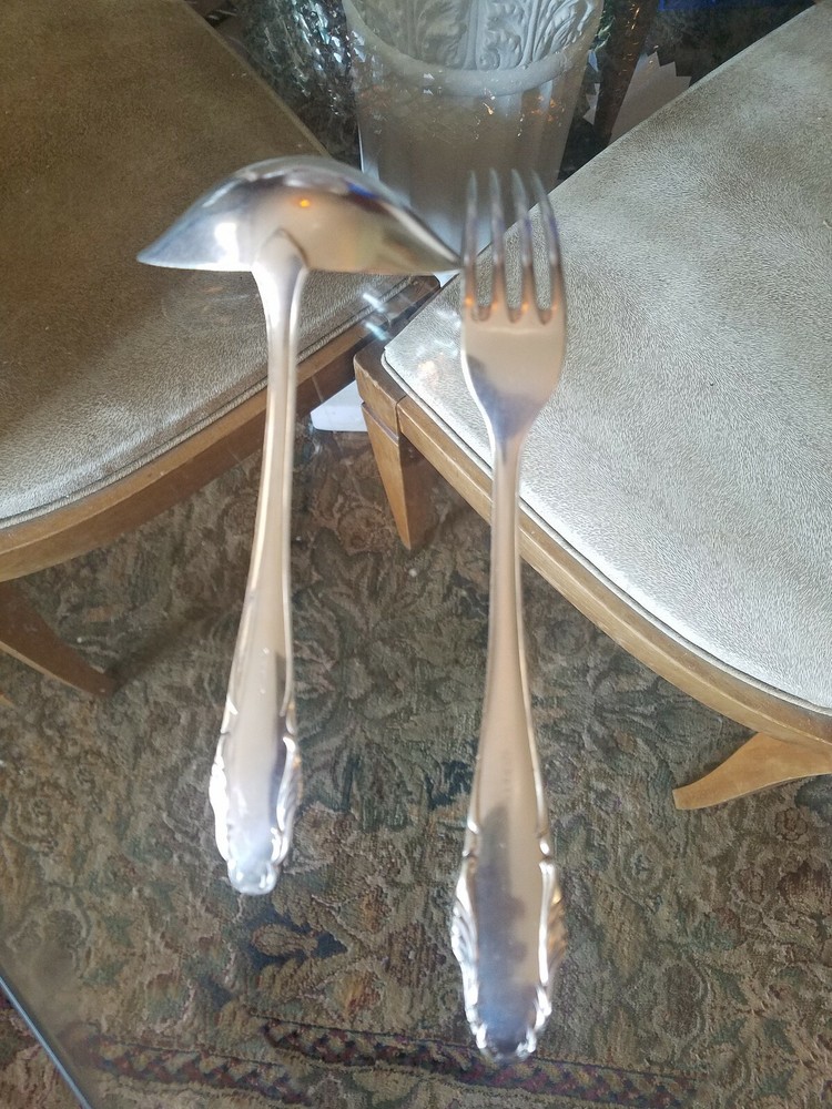 BMF 40 Glossy Silverplate Dinner Fork and Ladle