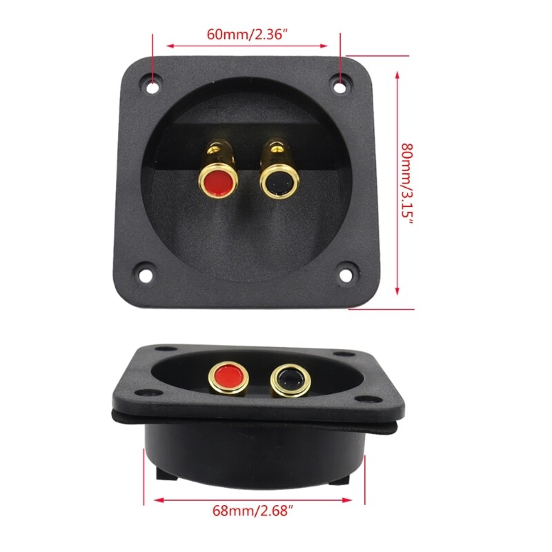 Speaker Junction Box Square Back Panel Wiring Terminal with 2 Position Connector