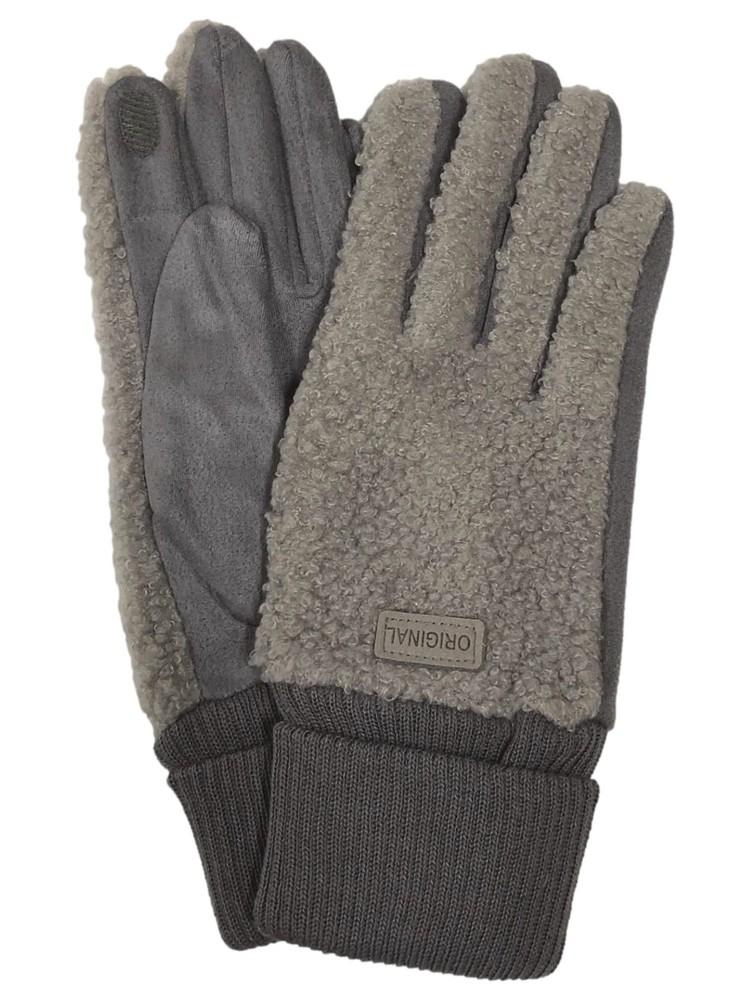 Womens Nubby Gray Stretch Fit Texting & Tech Touchscreen Gloves