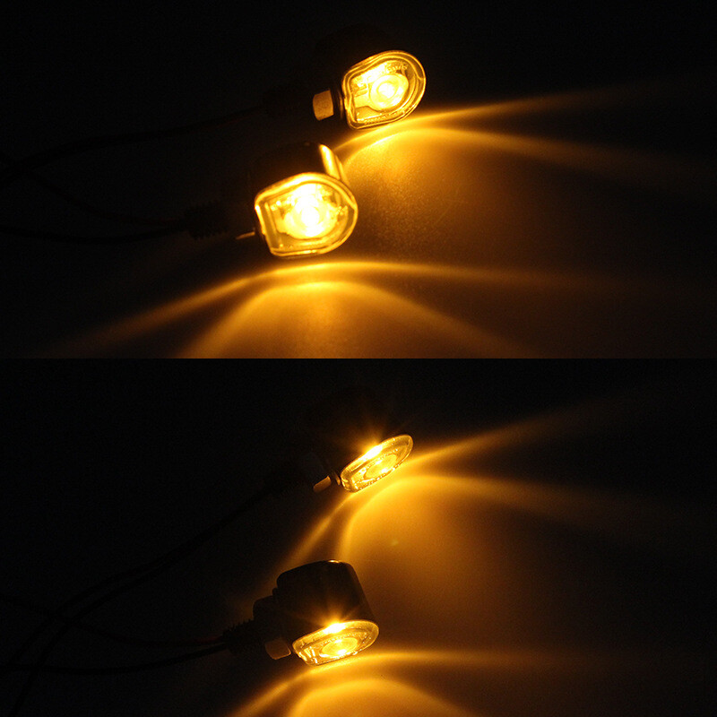 2X Universal LED Motorcycle Turn Signals Indicator Amber Blinker Light Mini Lamp