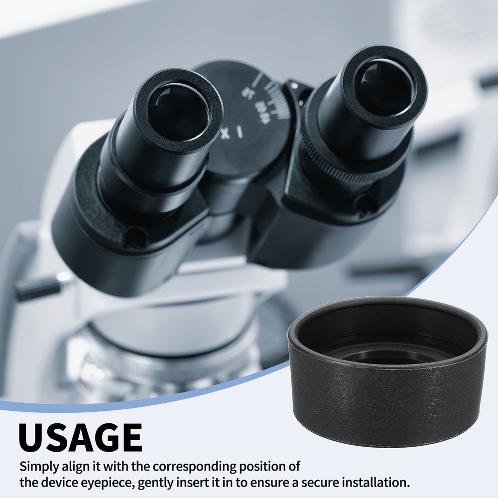3Pcs Rubber Microscope Eyepiece Cover 34-37mm, Black
