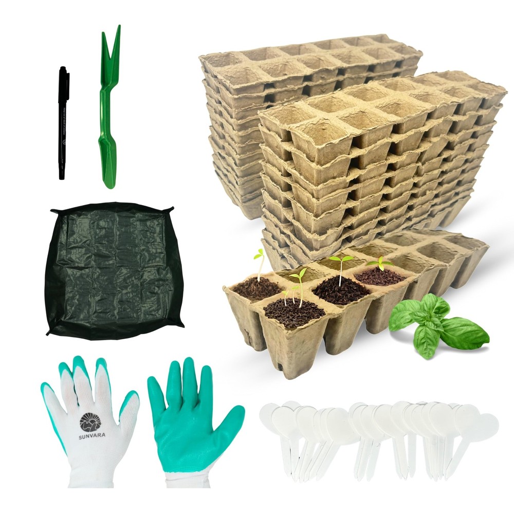 SunVara Seed Starter Peat Pots for Seedlings 300 pcs Biodegradable Seed Start...