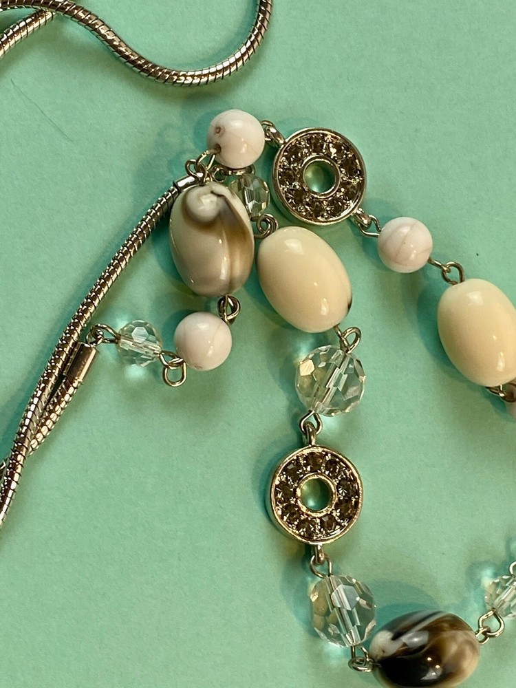 Mixed Material Dual Layer Vintage Chunky Retro Necklace By Loft