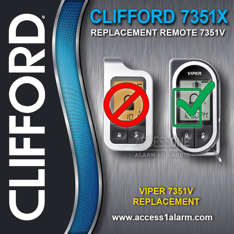 Clifford 7351X 2-Way LCD Replacement Remote Control Transmitter By Viper 7351V