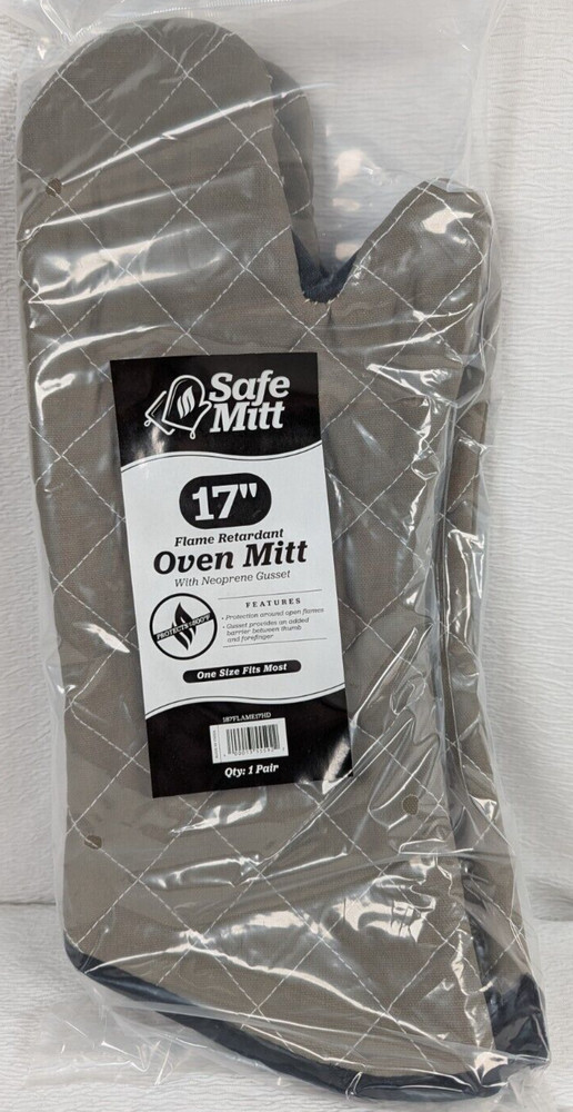 Safe Mitt - 17 inch - Flame Retardant Oven Mitt - 1 Pair