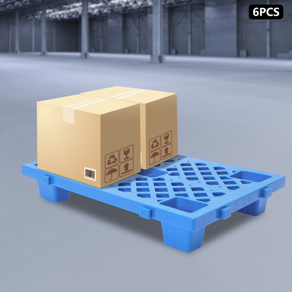 100kg/220.46lbs 6 Pcs Interlocking Storage Plastic Pallets Rectangular Pallets