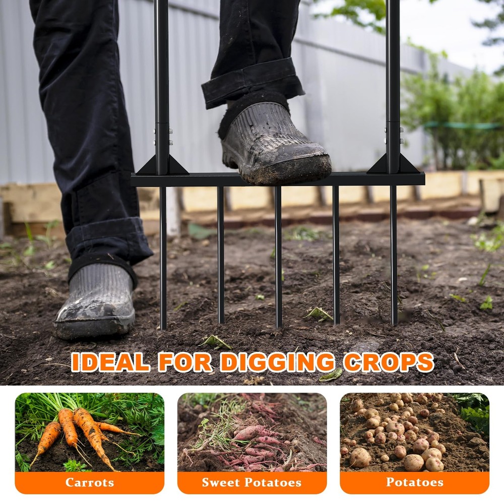 Broad Fork Garden Tool, Ergonomic Design - for Farms, Gardens, Vegetable plot...