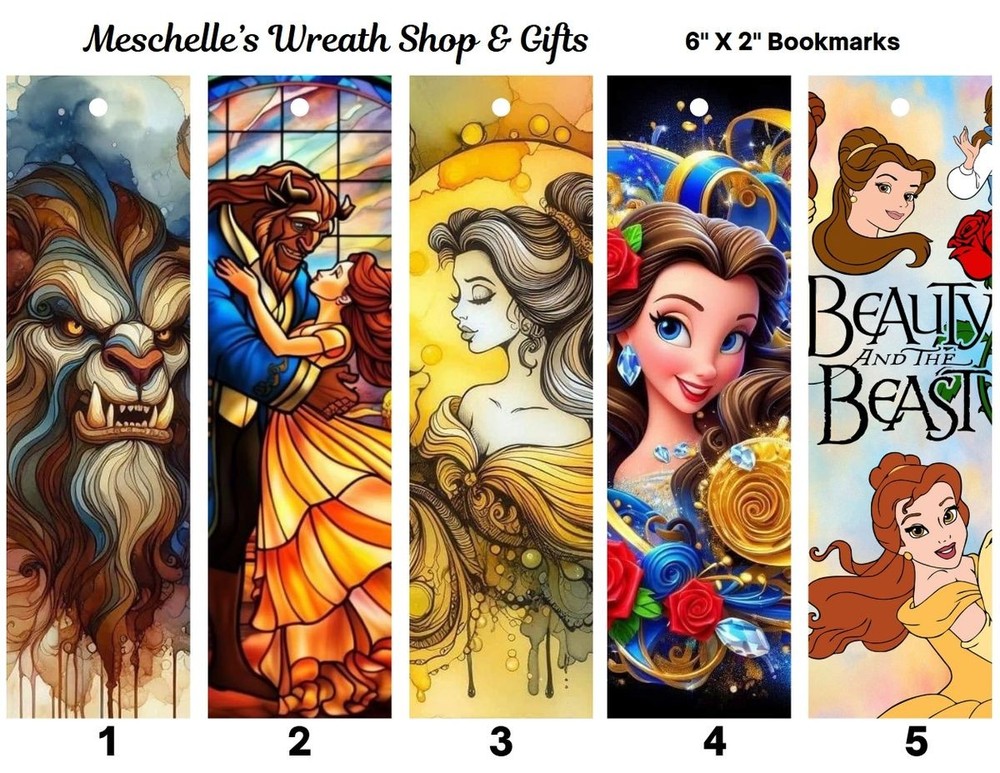 Beauty & Beast Themed Bookmarks