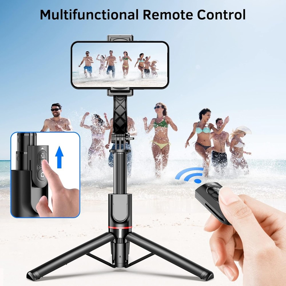 3-in-1 Selfie Stick Tripod Gimbal Stabilizer, Wireless Remote iphone, android