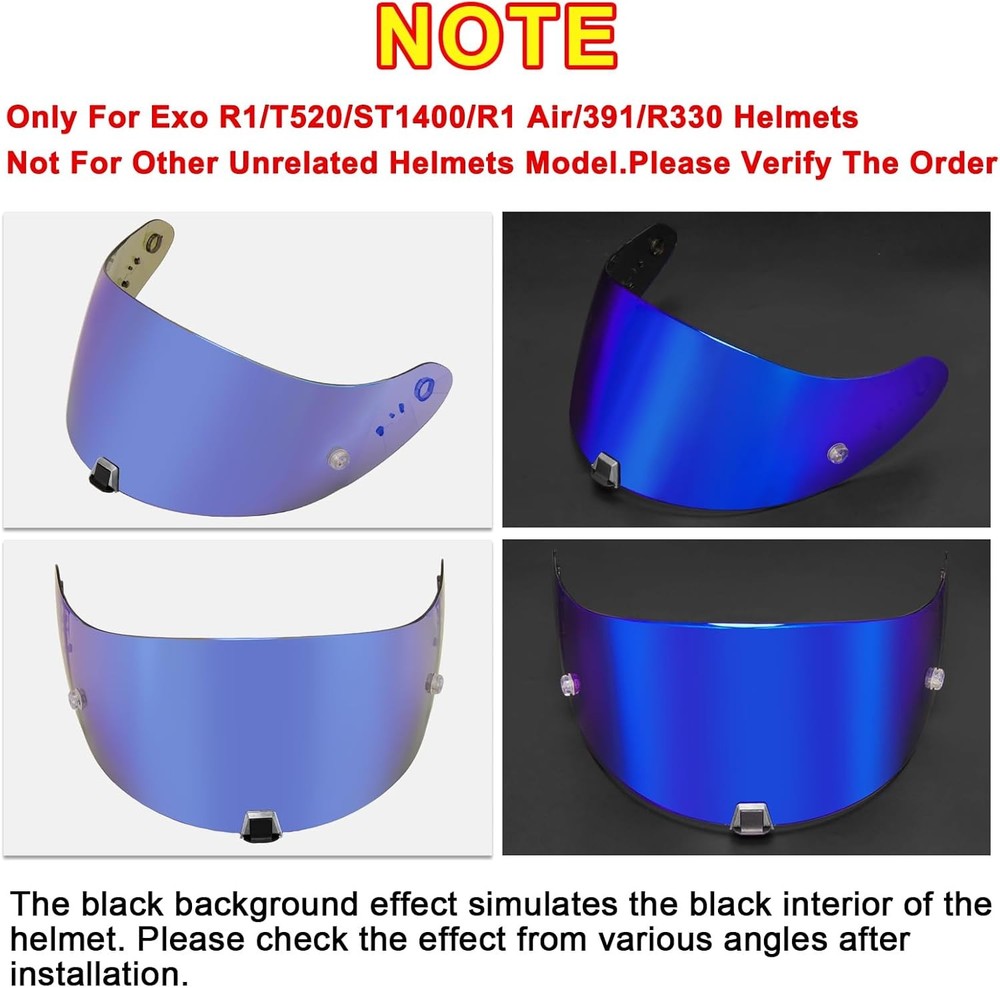 T520 ST1400 R1 Face Shield Helmet Visor Helmet Accessories, Deep Blue