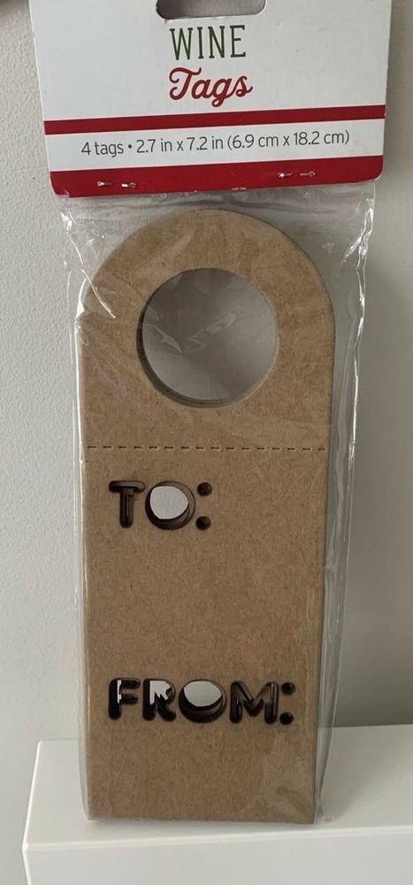 Cardboard Wine Tags -  4 Tags NEW NIP