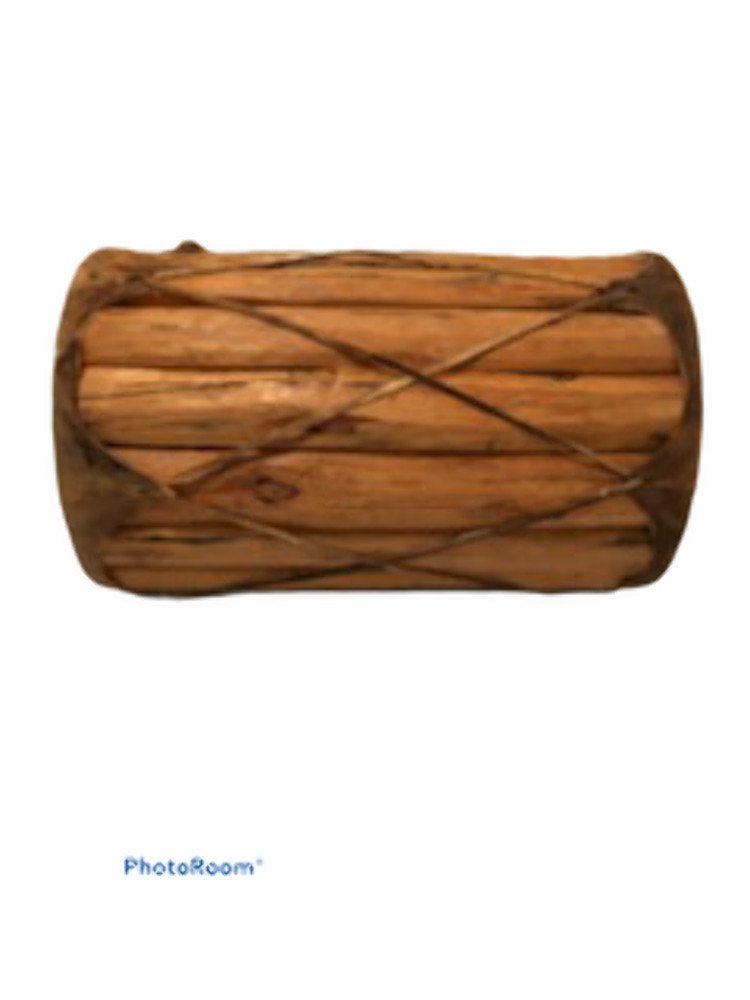 African Hand Carved Wood Drum