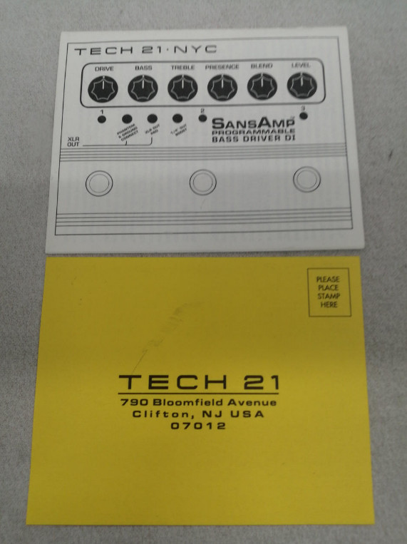 TECH21 PROGRAMMABLE BASS DRIVER DI bass prelifier Used Japan