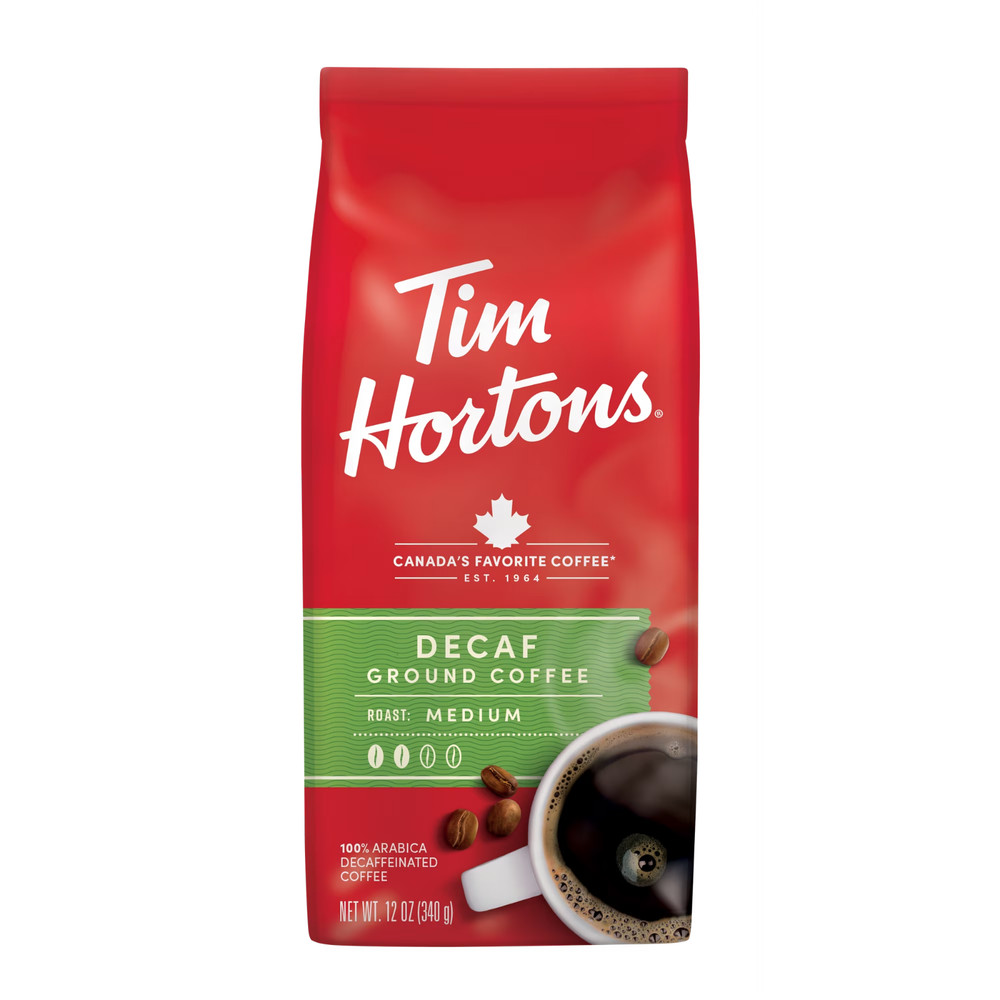 (2 pack) Tim Hortons Decaf Ground Coffee, 12oz Bag...
