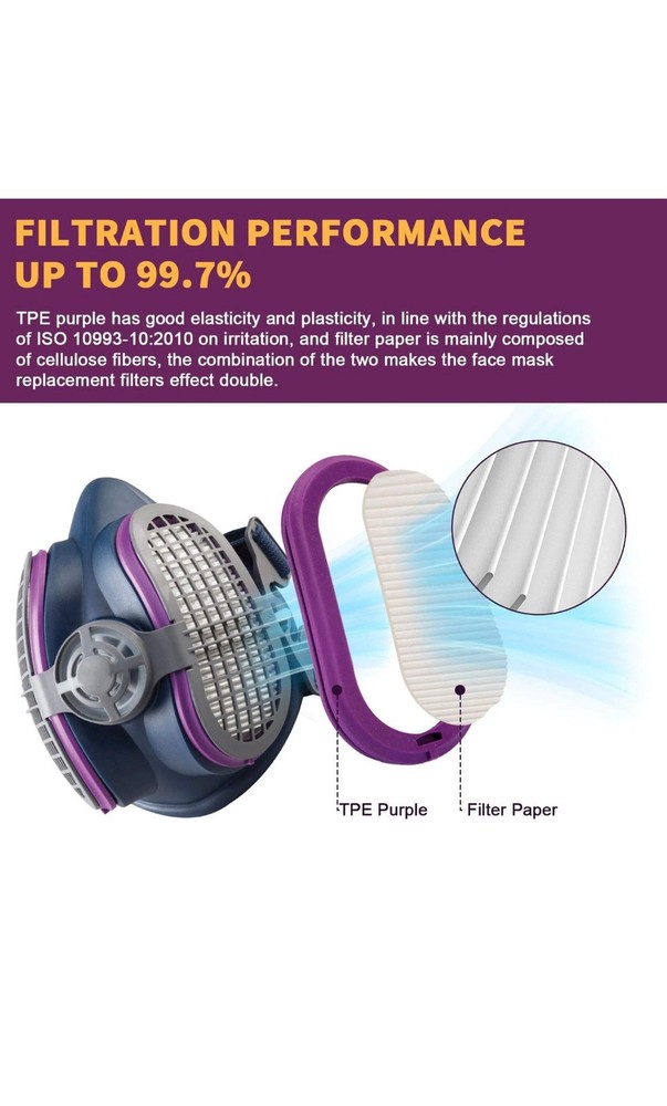 GVS SPR321 Elipse P100 Replacement Filter, Size Small/Medium - 2 Pack