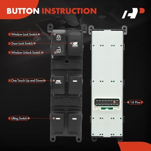 - Front Left Driver Side - Master Power Window Switch - Compatible with Kia