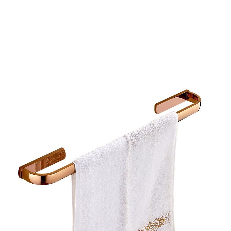 Bathroom Accessory Wall Mounted Rose Gold Copper Single Towel Bar Rail Rack