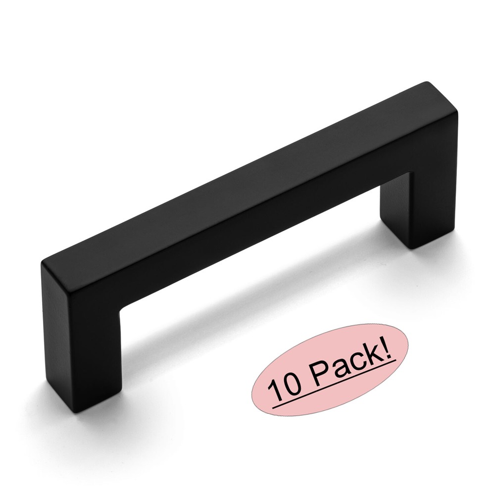 *10 Pack* Cosmas Cabinet Hardware Flat Black Modern Handle Pulls #14777-64FB