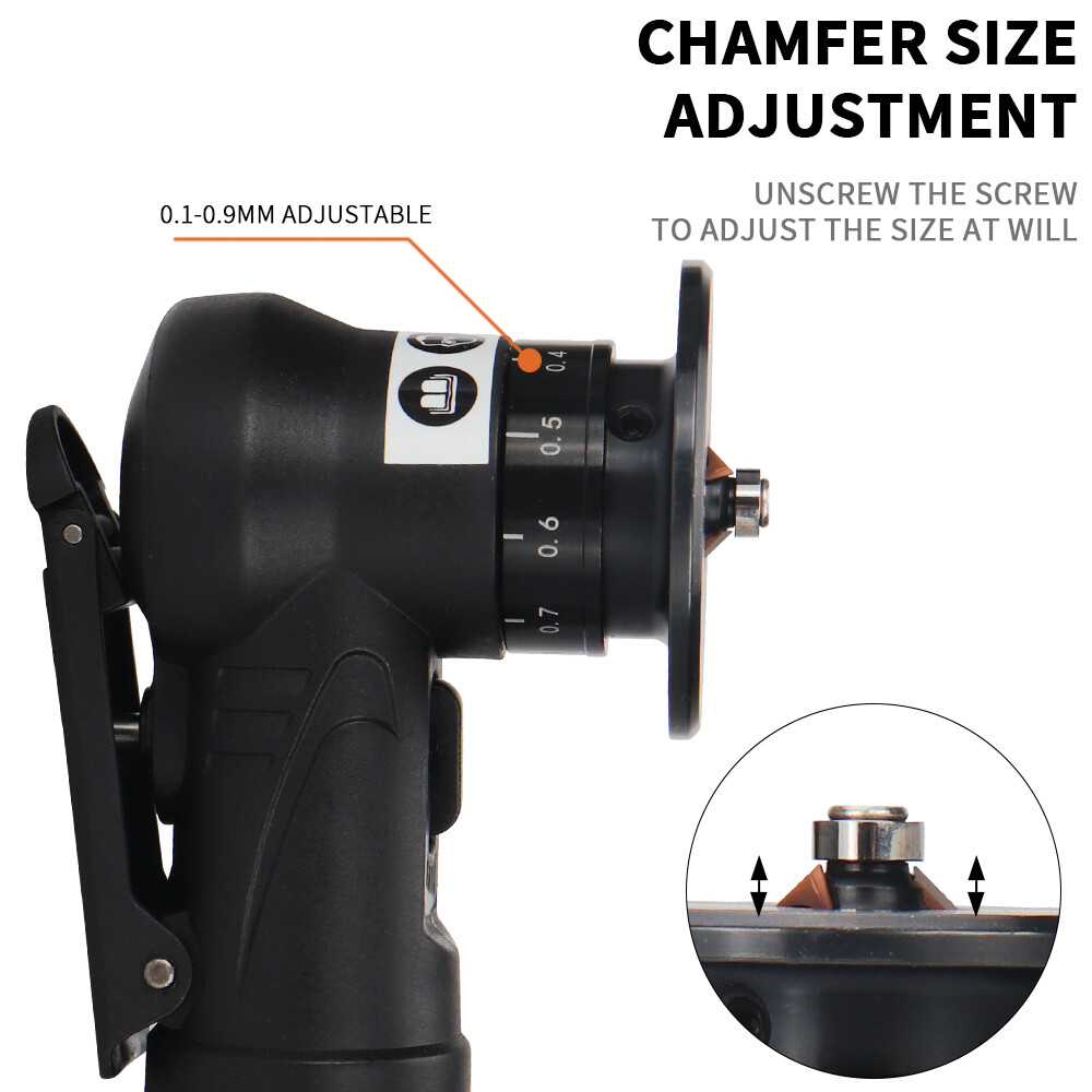 Mini Pneumatic Chamfering Machine 45 Degree Air Chamfer Tool Adjustable Depth