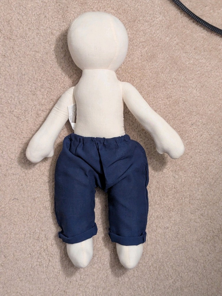Blank Doll Base For Doll Making. With Handmade Pants