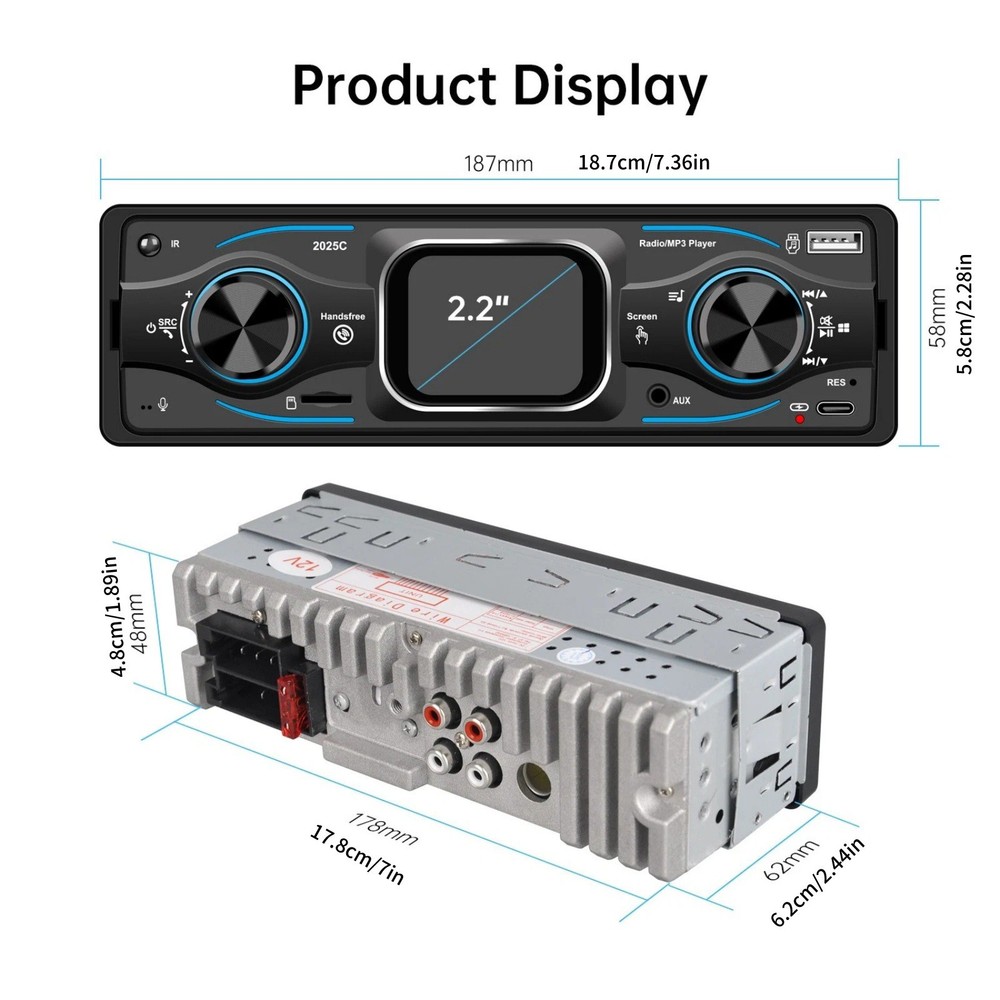 MP3 Car Stereo with Touch Operation Screen, Quick Selection and Easy Control